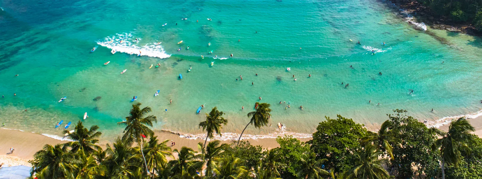 Ahangama coastline aerial view